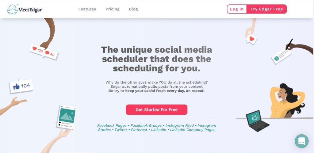 MeetEdgar landing page