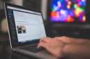 Man writes a blog on WordPress