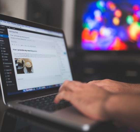 Man writes a blog on WordPress