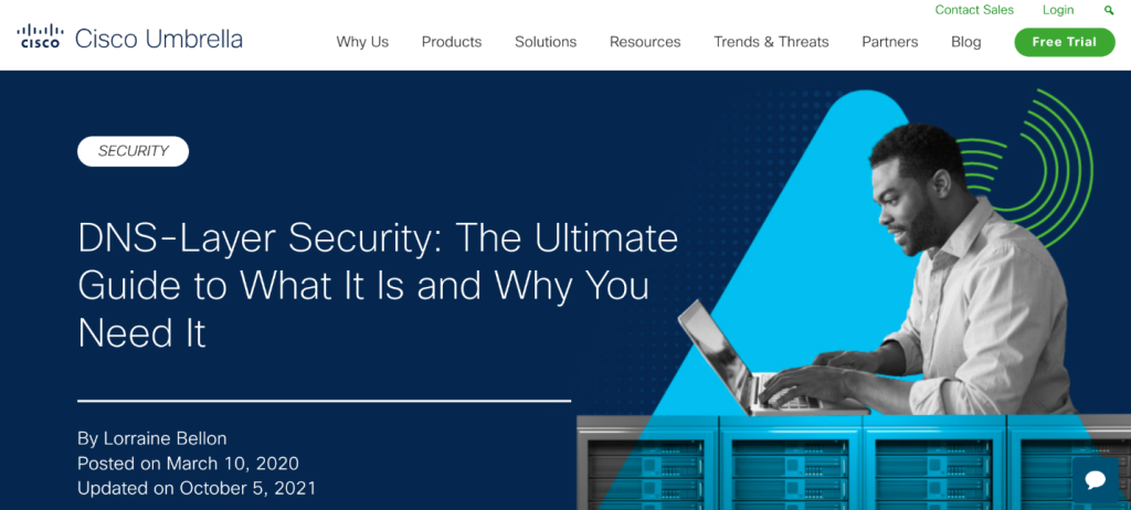 Cisco Umbrella landing page