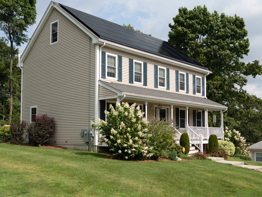 Solar panels on house