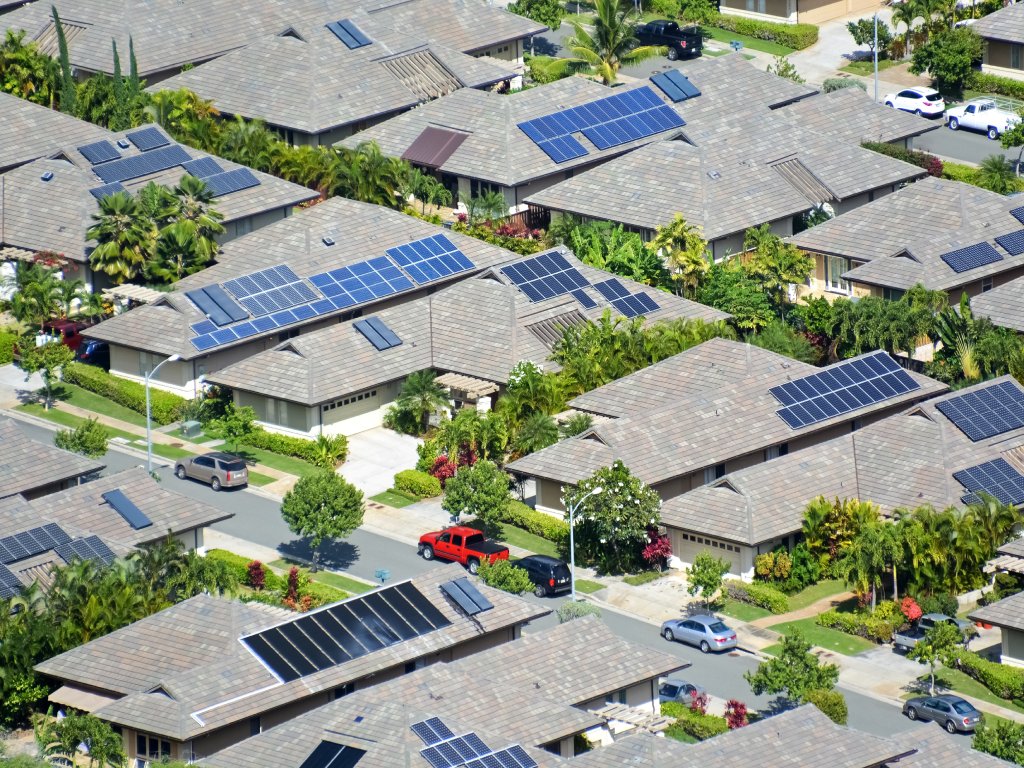 Solar panels on houses