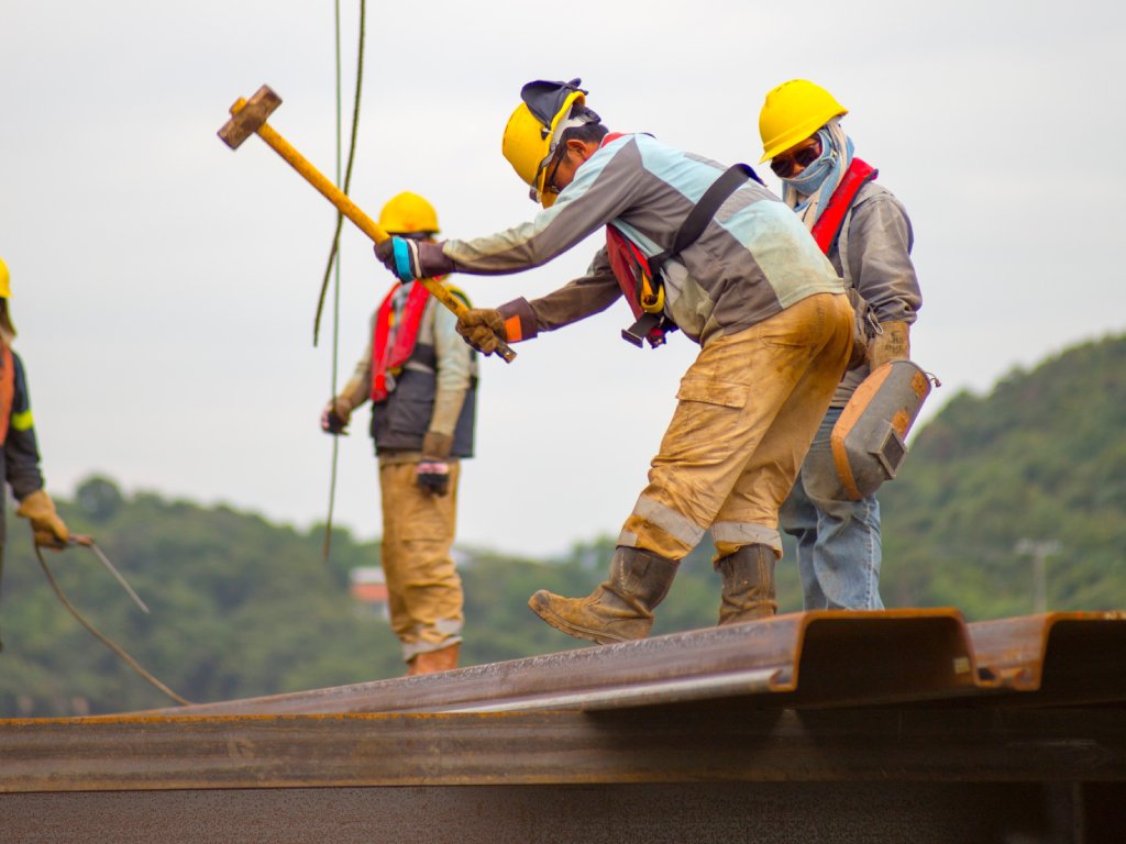 Workers on the roof