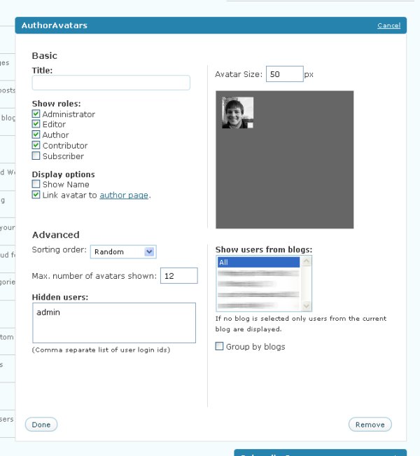 Author Avatars List plugin