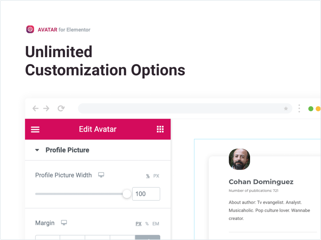 Avatar – Author Box for Elementor plugin