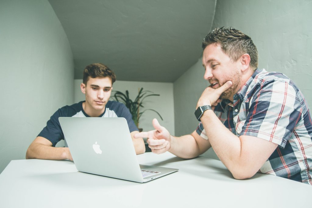 Men with a laptop