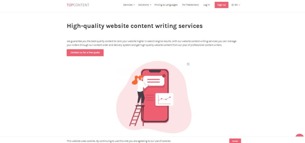 TopContent landing page