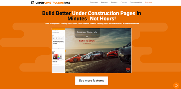 UnderConstructionPage landing page