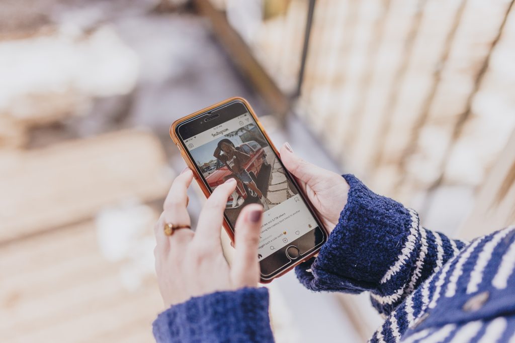 Women with a phone