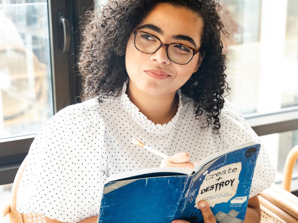 Girl with a notebook