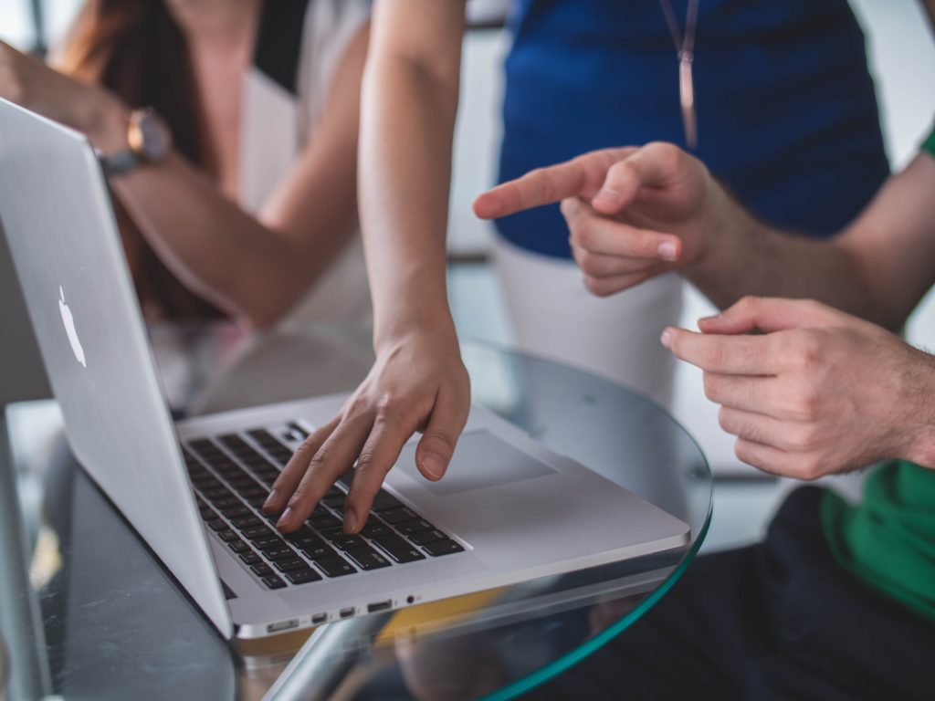 Group of people with a laptop