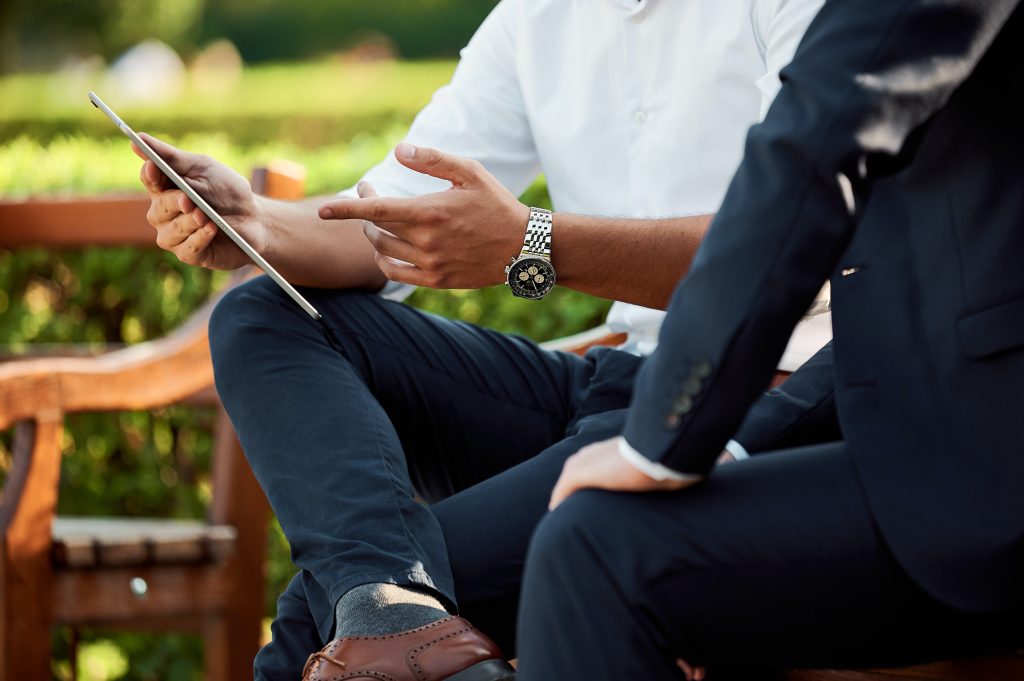 Men with a tablet