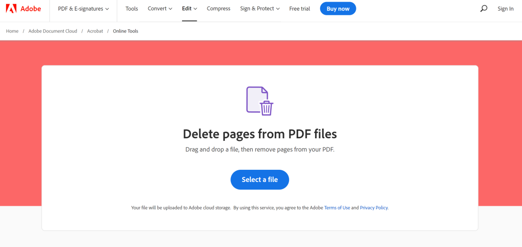 Editing PDF Delete pages