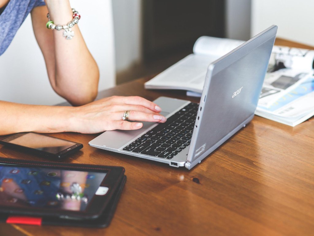 Woman with a laptop