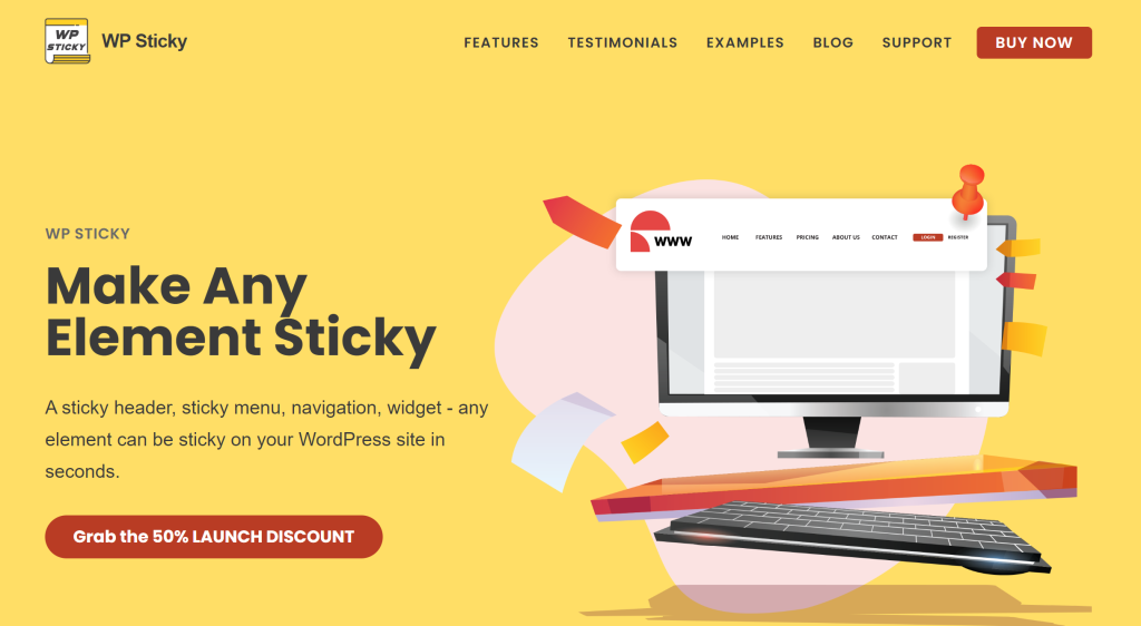 WP Sticky PRO landing page