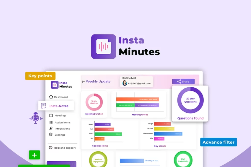 Instaminutes landing page