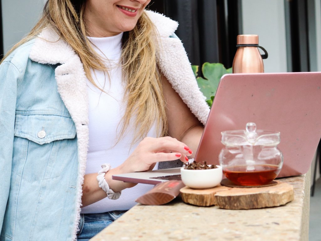 Woman with a laptop