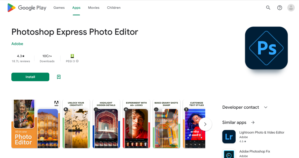 Adobe Photoshop Express Photo Editor