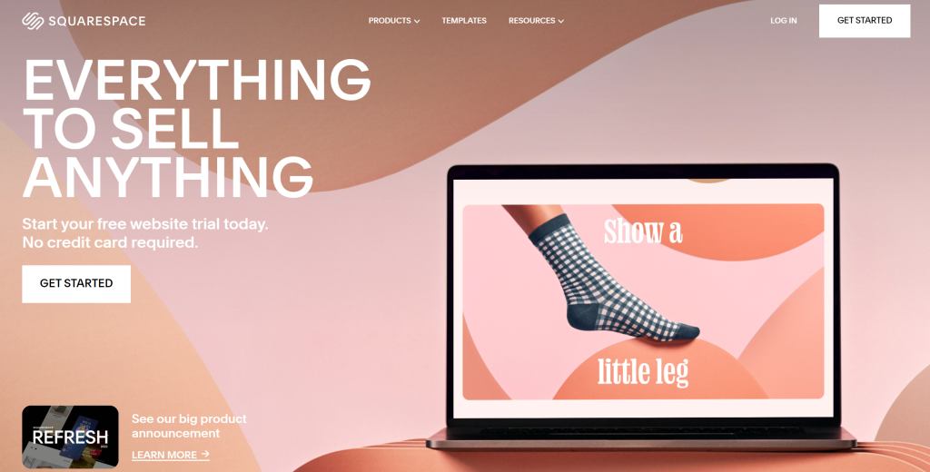 Squarespace landing page